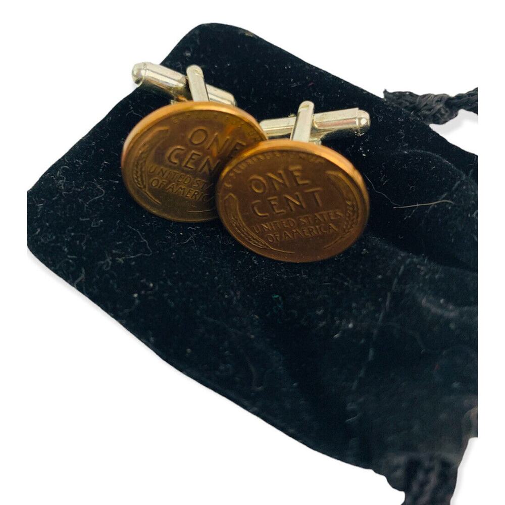 Wheat Penny Bullet Back Cufflinks Pair Cuff Link Shirt